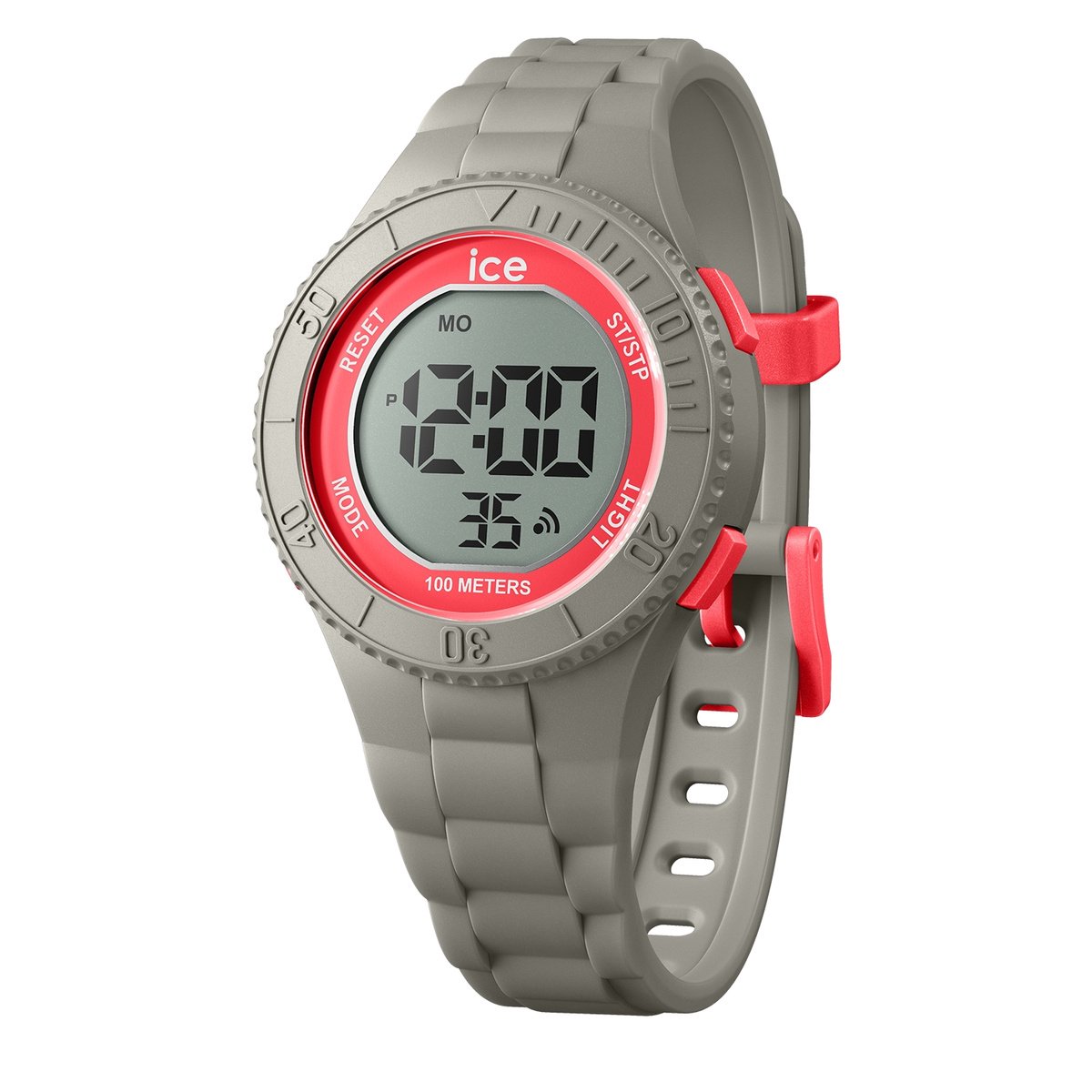 Ice Watch ICE digit - Dusty coral 021623 Horloge - Siliconen - Grijs - Ø 34 mm