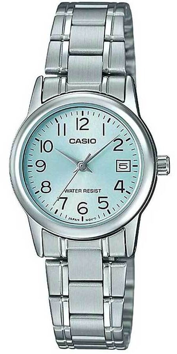 Casio Collection LTP-V002D-2B - Dameshorloge - Staal - WR30 - Datumaanduiding