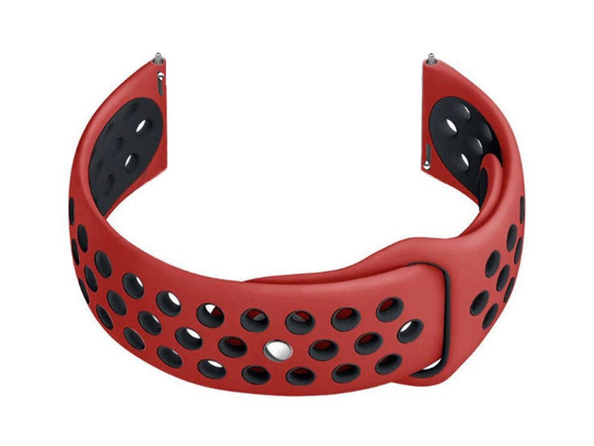 Pacific Smartwatch Band - 22mm - Rood-Zwart - Metalen Gesp