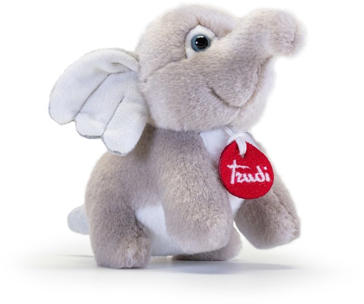 Trudi - Trudino Knuffel Olifant Deluxe 17 cm - Handgemaakt in Italië - Pluche knuffel - Knuffeldier voor jongens en meisjes - Grijs - 17x14x9 cm maat XS
