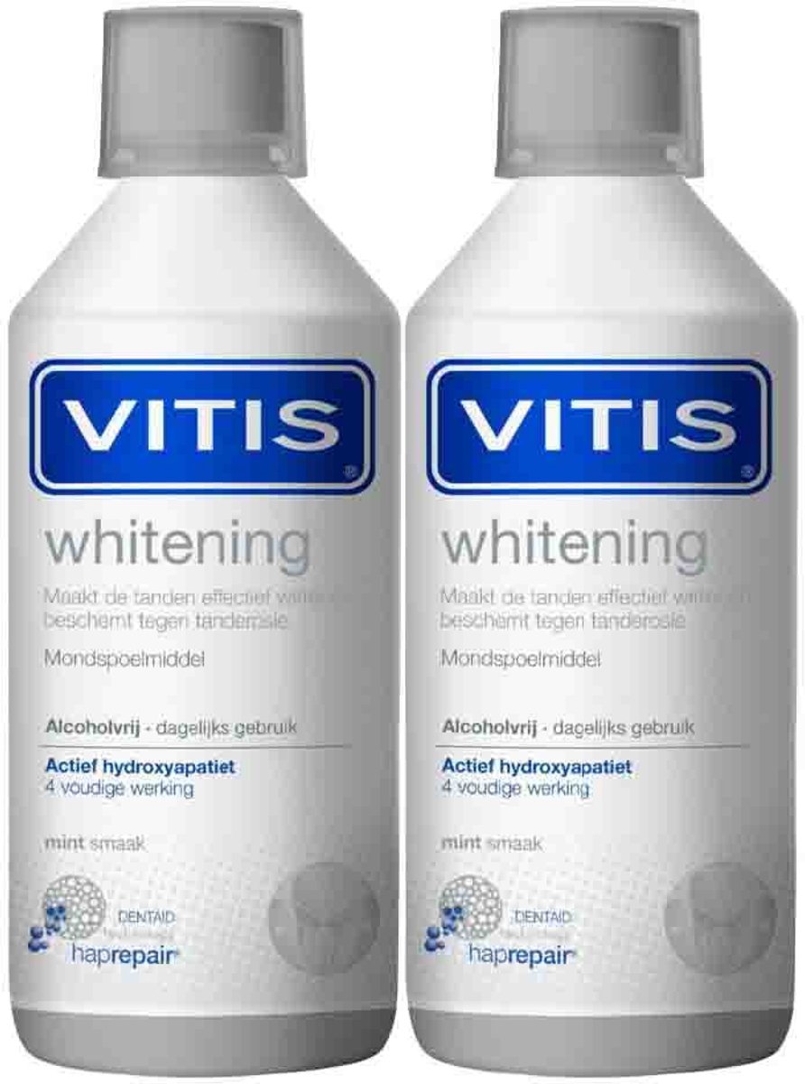 Vitis Mondwater Whitening - 2 x 500 ml - Voordeelverpakking