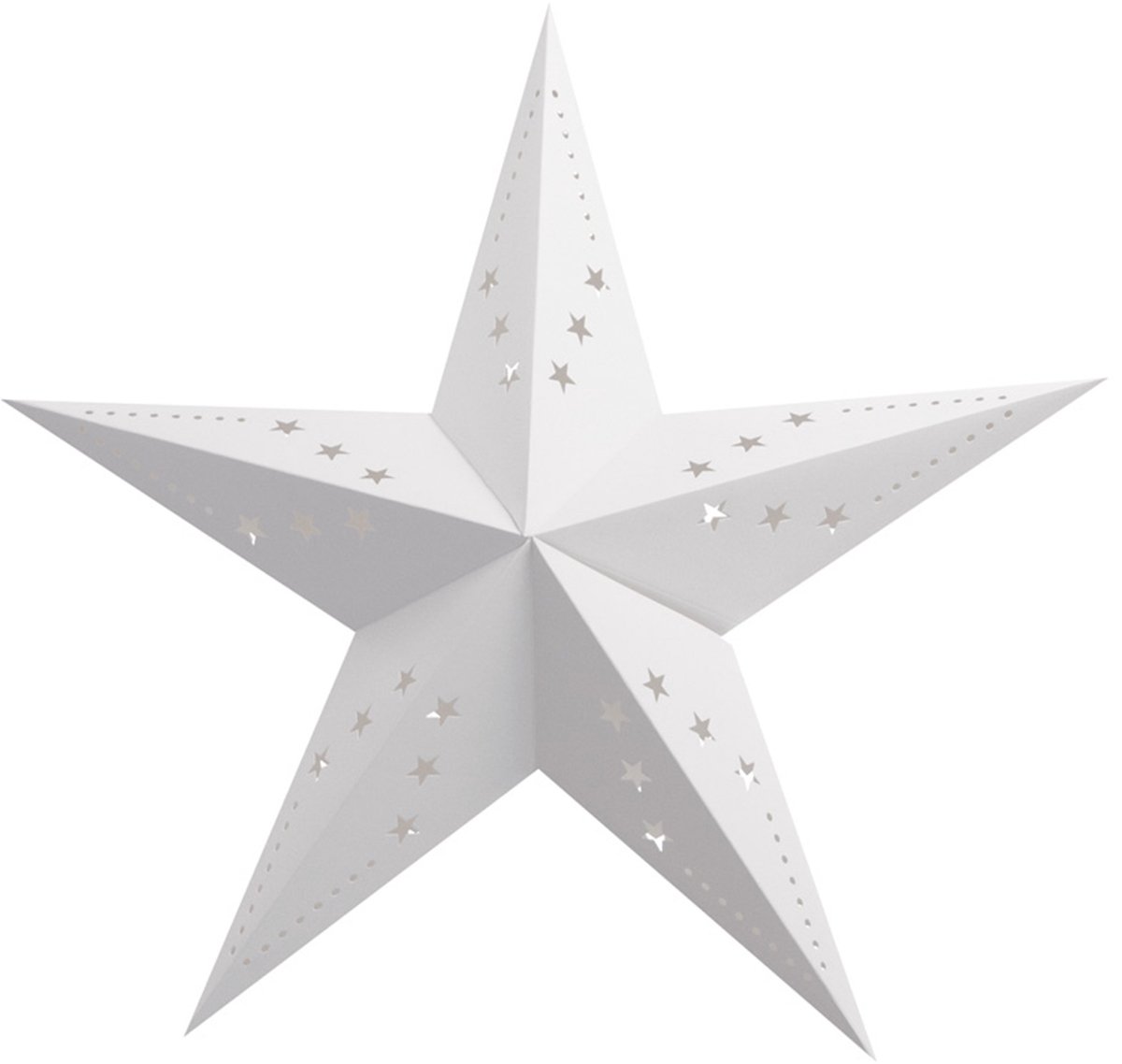 PARTYPRO - Witte sterrenlantaarn 30 cm van kartonpapier