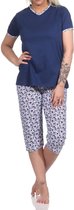 Gebloemde capri damespyjama, korte pyjama met 3/4 capri broek - 123 204 10 152