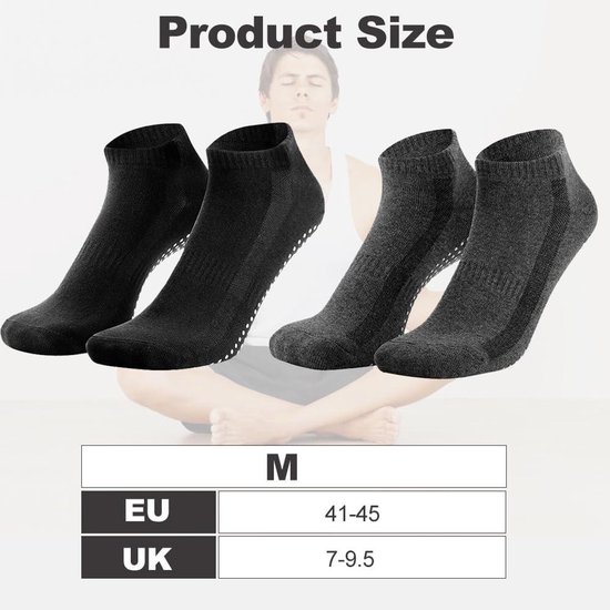 Antislip sokken heren maat 41-43 voor pilates en sport - Grip sokken mannen voor thuis en ziekenhuis - Comfortabele en veilige sokken met antislip功能 — afbeelding 5