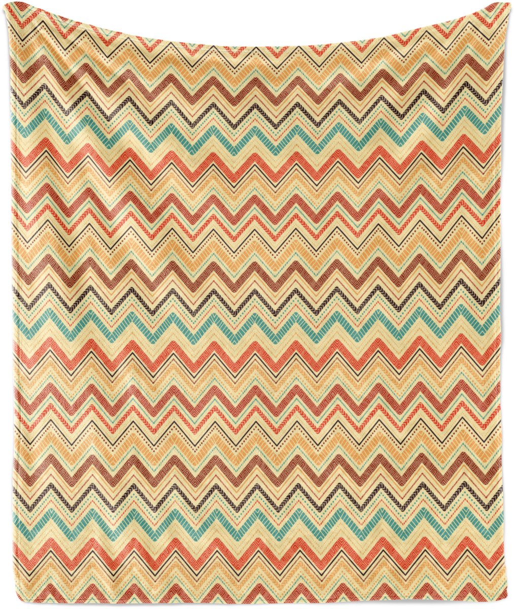 ABAKUHAUS Aztec zachte flanellen fleece deken, Boheemse strepen, knusse pluche plaid, 175 x 230 cm, veelkleurig