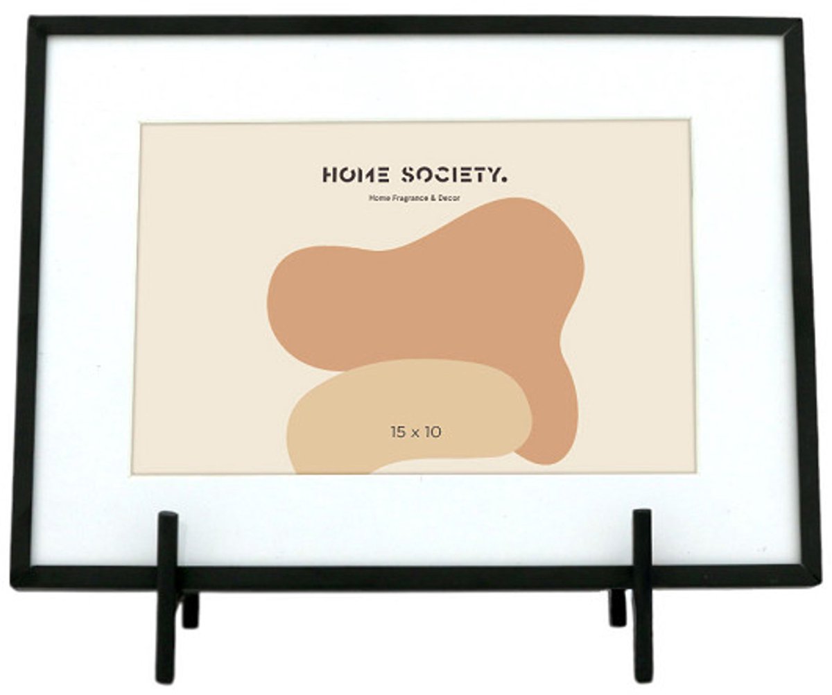 Home Society - Fotolijst - Nami - Beige - Metaal & Glas - Fotomaat 10x15cm - Staande Fotolijst - Trendy Woondecoratie