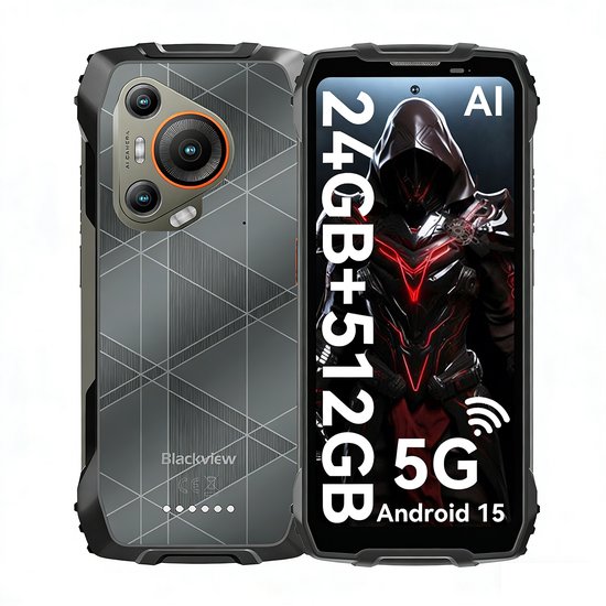Blackview BL7000 - AI Robuuste Smartphone - 5G - 24GB RAM - 512GB ROM - 6.78 inch 120Hz - Robuuste Telefoon - IP68 Waterdicht - Nachtzicht - Android 15 - NFC - GPS - Zwart