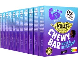 Holie's Chewy bar Nuts & Blueberry 3 repen - reep - suikervrij - gezond - vegan - 11 pack