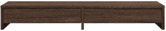 vidaXL - Support pour moniteur - avec - tiroirs - 100x27x15 - cm - bois - marron - couleur chêne