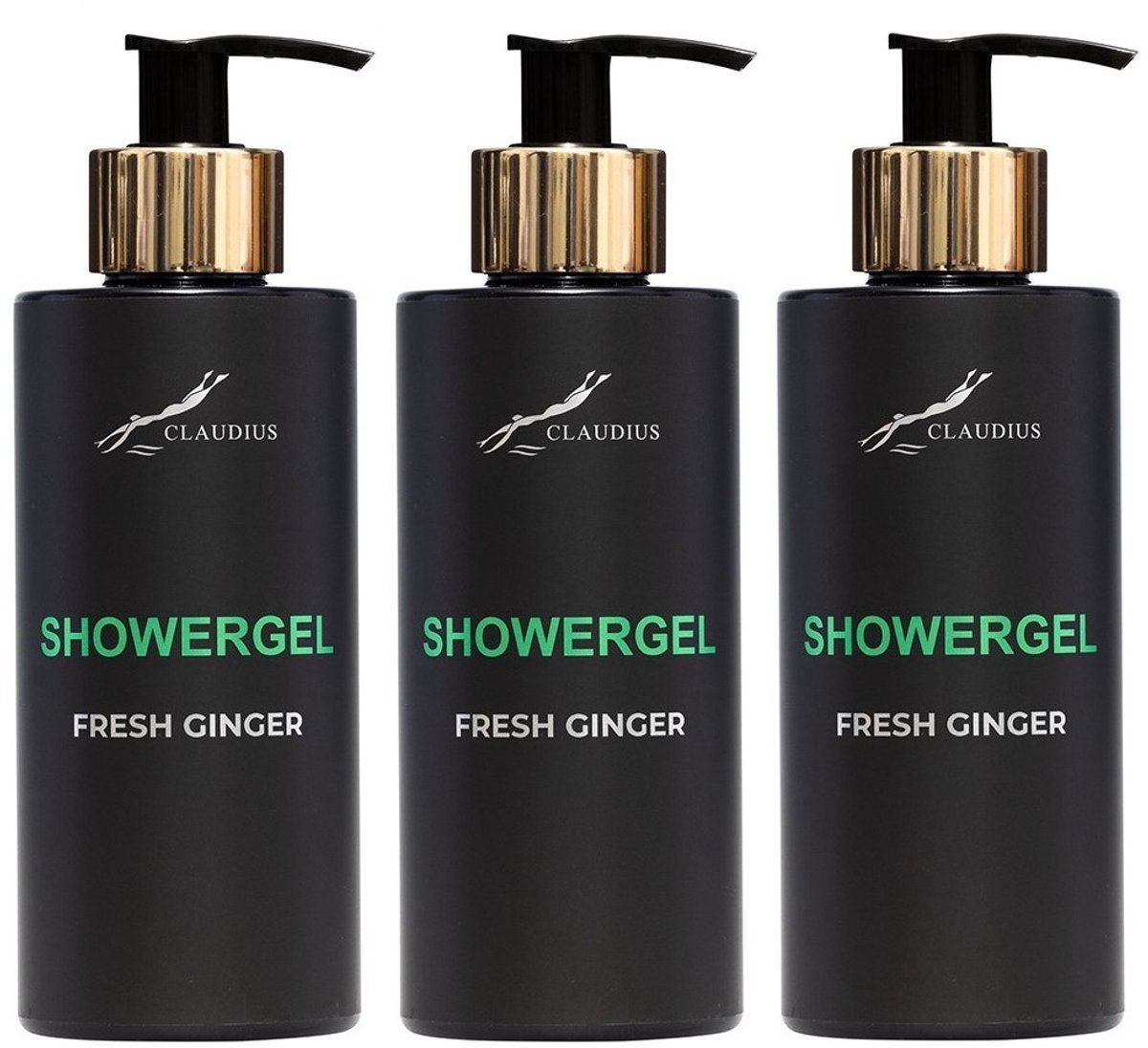 Showergel Fresh Ginger 300 ml - gouden pomp - 3 stuks