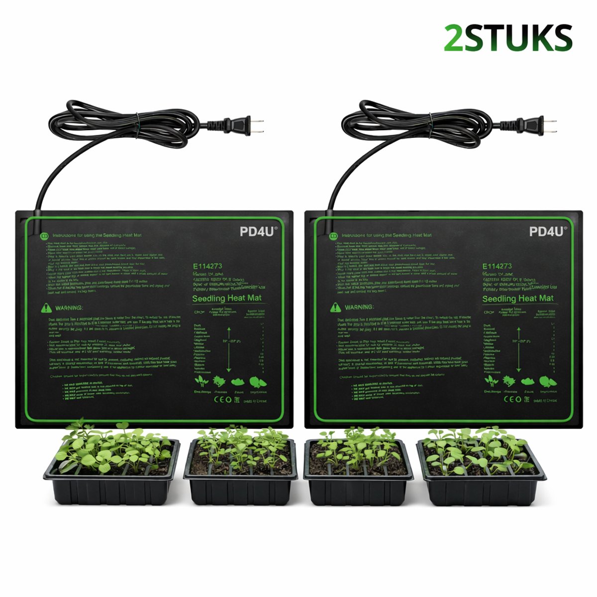2STUKS Warmtemat Planten (25 x 52 cm) – Waterdicht – Kweekmat / Verwarmingsmat