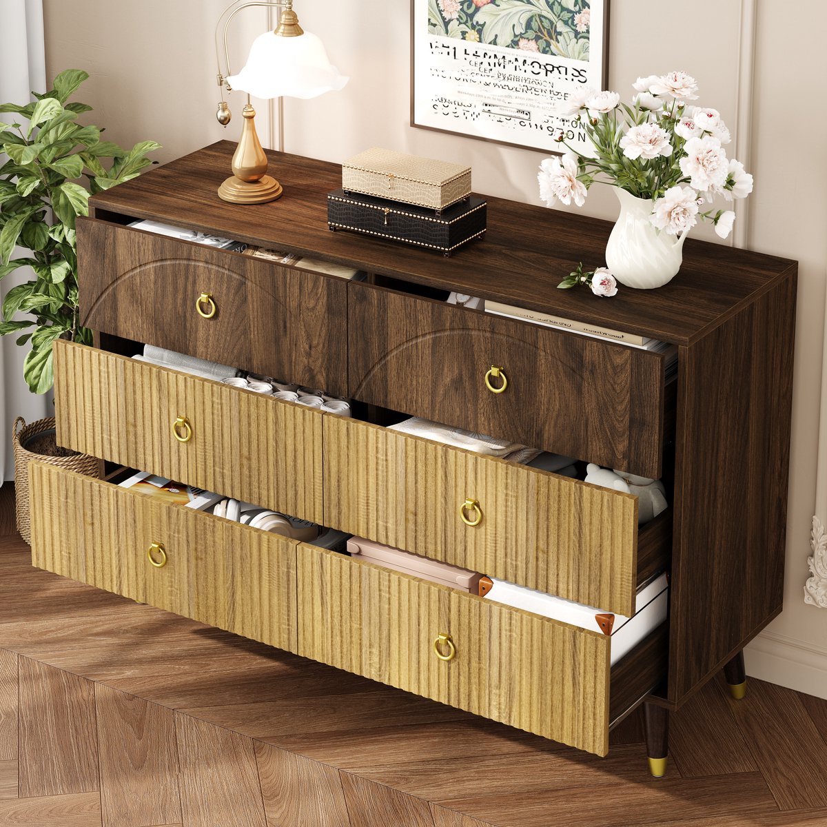 Moderne dressoir 120 x 81 x 40 cm - kast - opbergkast - ladekast - geschikt voor woonkamer/eetkamer/hal