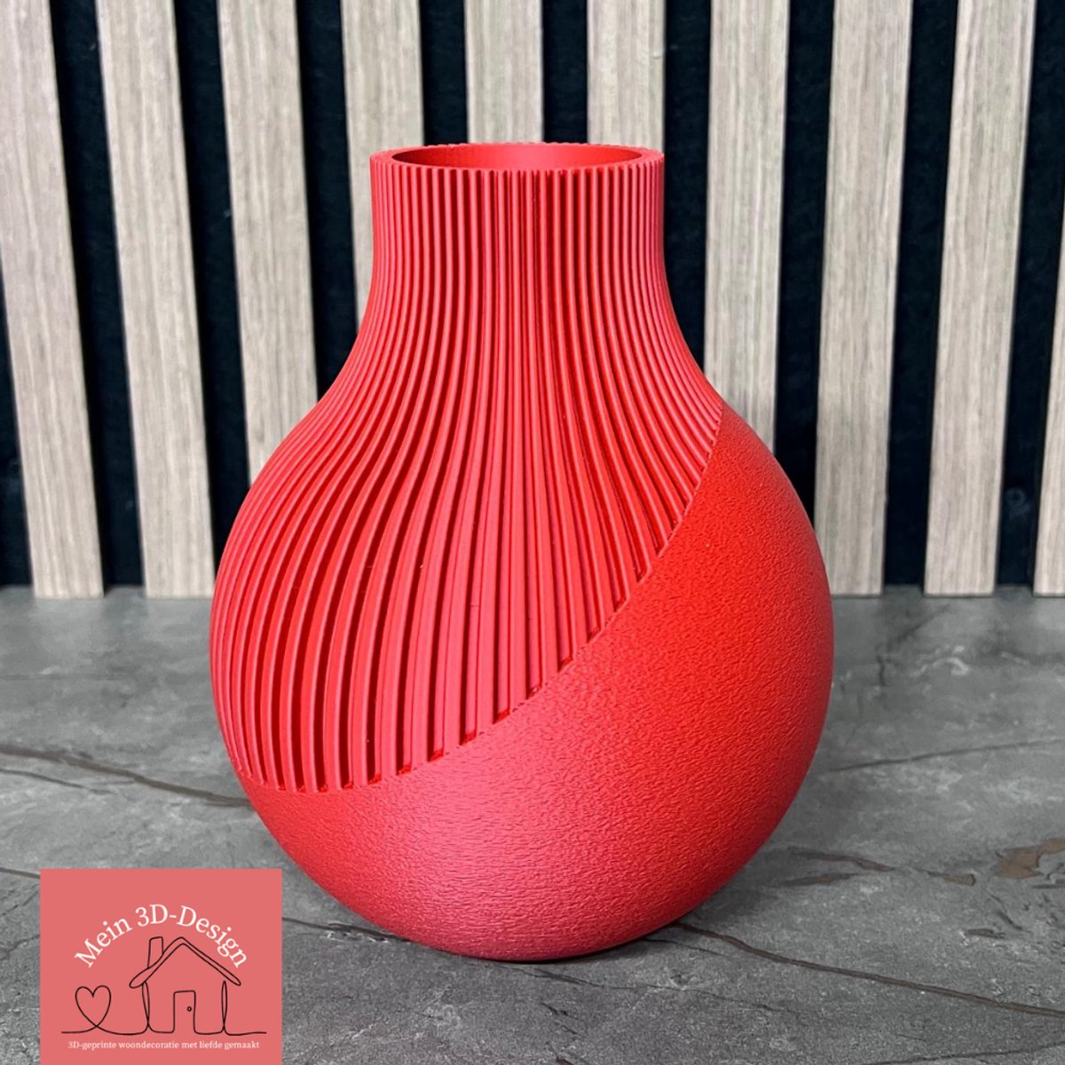 Vaas Nova - Japandi Style - 3D geprint - Kunstbloemen - Legobloemen