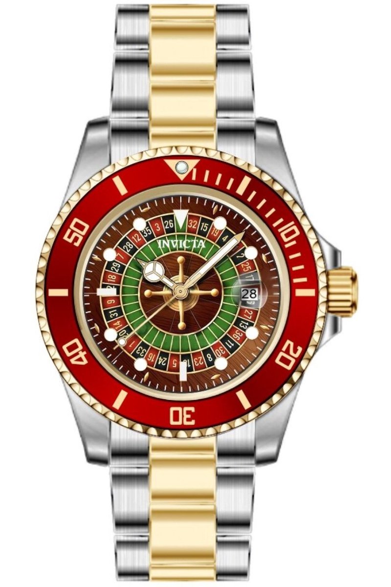 Invicta Pro Diver 50521 Heren Horloge - Waterdicht - Analoog - Quartz Uurwerk - Roestvrij Staal met groene Wijzerplaat - 40mm