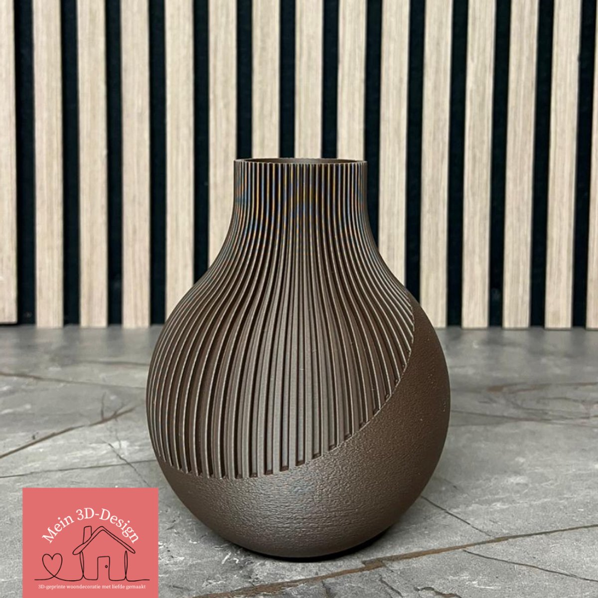 Vaas Nova - Japandi Style - 3D geprint - Kunstbloemen - Legobloemen
