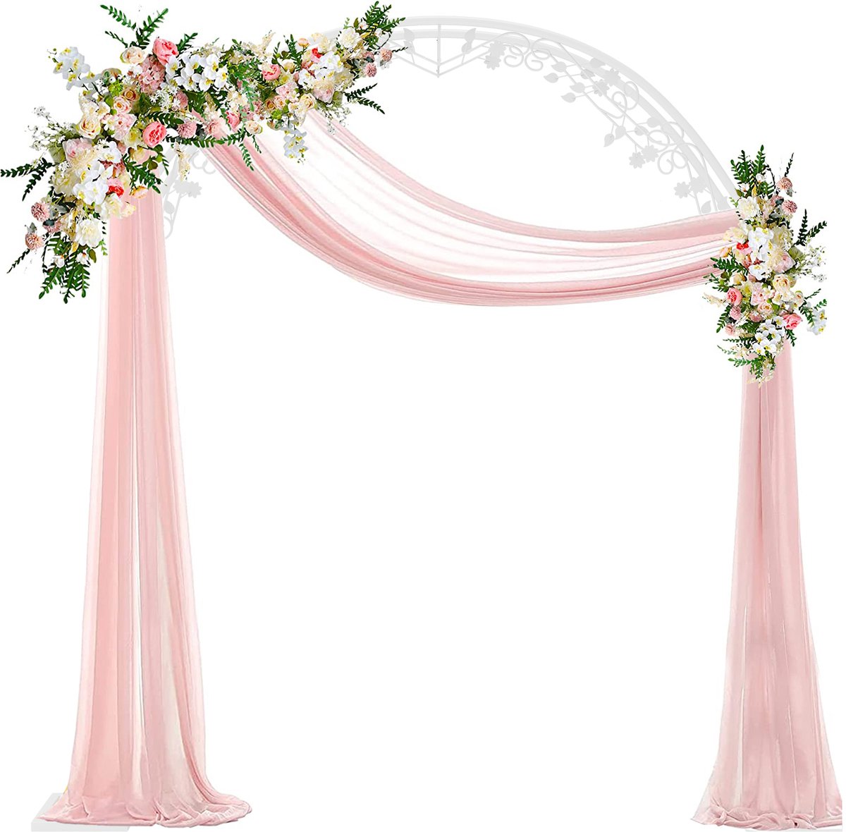 FATIVO Trouwboog - Witte Metalen bruiloftsboog - Stabiele Decoratieboog voor Trouwerij, Feest, Tuin & Fotoshoot - 220x240 cm