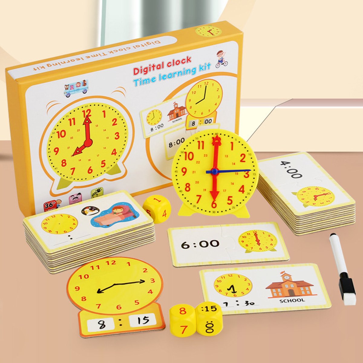 Montessori Klok Leermiddelen Schimmel Set, Kaart Kinderen Educatieve Leermiddelen, Educatieve Klokken, Kinderen Leren Klokken, Educatief Speelgoed Geschikt Voor Jongens En Meisjes