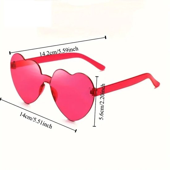 CHPN Hartjes Zonnebril Hippe Festivalbril Feestbril Wit Heartshaped Hearthshaped Sunglasses 605405693