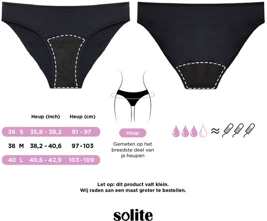 Sous-vêtements menstruels Solite - Slips menstruels - Pantalons menstruels - Sous-vêtements menstruels - Sous-vêtements menstruels - Taille M