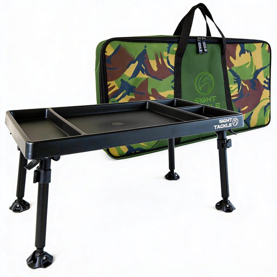 Zite Fishing Bivvy Table – Table De Pêche Pliante, Réglable En Hauteur (21-30,5 Cm), Avec Sac De Transport