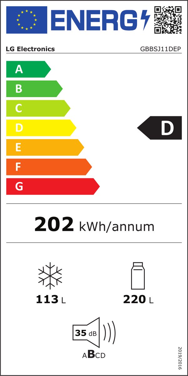 LG GBBSJ11DEP koel‑vriescombinatie Zwart met DoorCooling voor gelijkmatige koeling - Zero Clearance voor een naadloze pasvorm - MAXFit voor maximale opslagruimte - ThinQ bediening. Energieklasse D — afbeelding 2