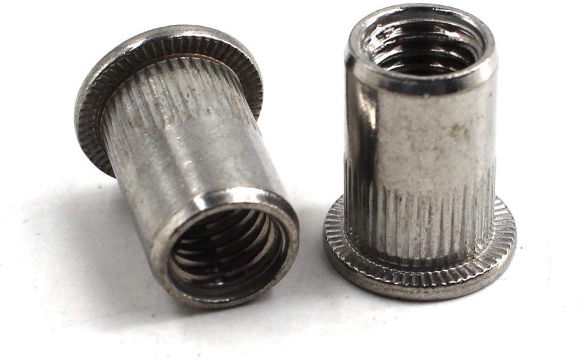 Platte kop klinknagel moer 304 roestvrij staal schroefdraad insert - Set van 20stuks - Bevestiging voor diverse toepassingen