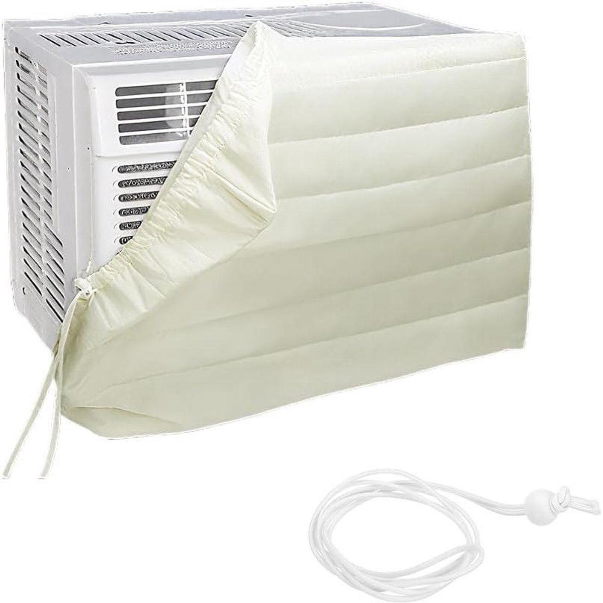 Airconditionerhoes voor binnen - Verstelbare raam ac-hoes - Winterbescherming - Beige - 21 x 15 x 3.3 inch