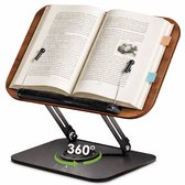 Leafu Boekenstandaard Hout - Verstelbaar - Kookboekhouder - Tablet Standaard - Boekenhouder