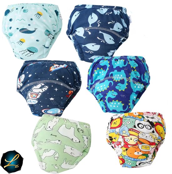 BIG ELEPHANT Zindelijkheidstrainingsbroek voor kinderen, 100% katoen, uniseks, pis onderbroek voor kinderen, verpakking van 10, 12M-4T, Dino D, 1 anno
