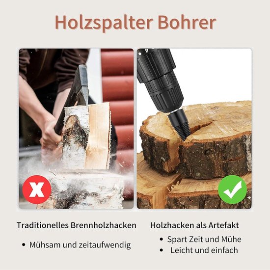 6 Stuks Zware Houtsplijterboor met Handgrepen voor Kamperen en Tuinieren — afbeelding 5