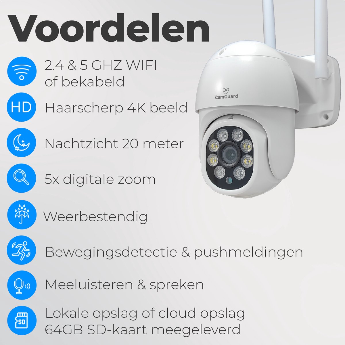Camguard Beveiligingscamera 4K HD met Nachtzicht en Bewegingsdetectie - afbeelding 3