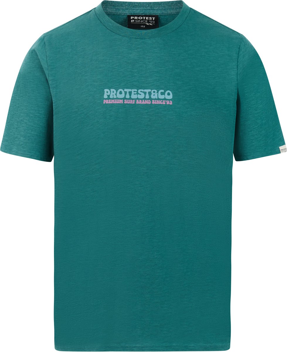Protest PRTEvina T-shirt Heren Korte mouwen Ronde hals Normale pasvorm Crème Turquoise