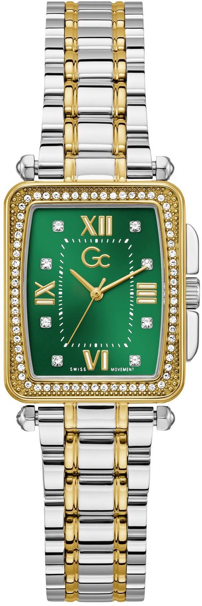 Gc Gc Plaza Quartz Analoog Horloge Zilver En Geel Kast: 100% Roestvrij Staal | Bracelet 100% Roestvrij Staal 25 mm Z29008L1MF, Z29009L9MF