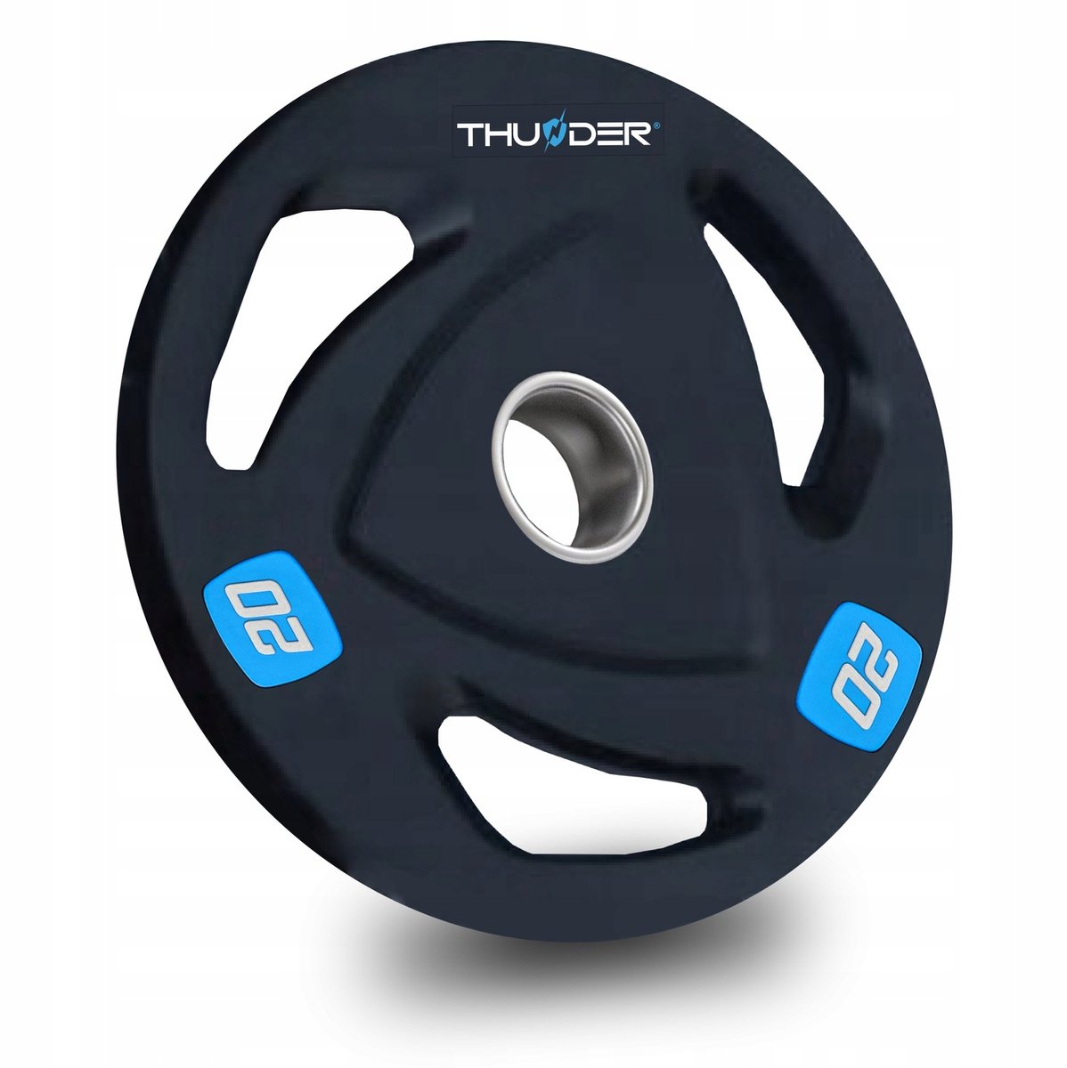 THUNDER Olympische Halterschijf 20 kg - Rubber Gecoat - 51 mm Opening - Gietijzer Gewichtsschijf