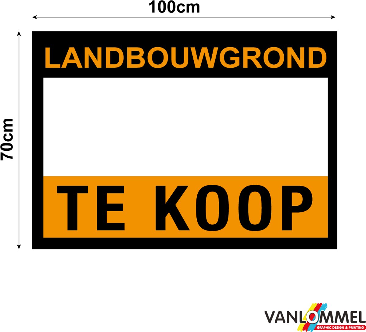 Landbouwgrond Te Koop Bord 100x70 cm - Te Koop Bord - Makelaarsbord - Onroerend Goed Bord - Weerbestendig - Buiten Gebruik