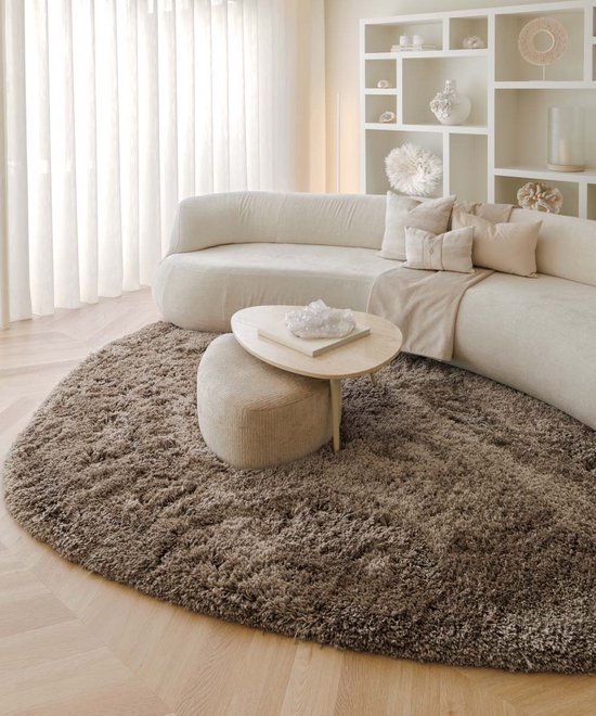 Tapis de sol organique Shaggy - Sveve Pebble taupe 150x210 cm