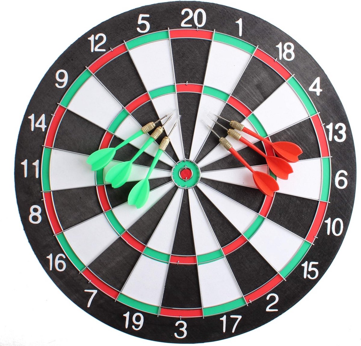 Dartbord 40,5 cm Tweezijdig voor Uren Speelplezier met 6 Darts