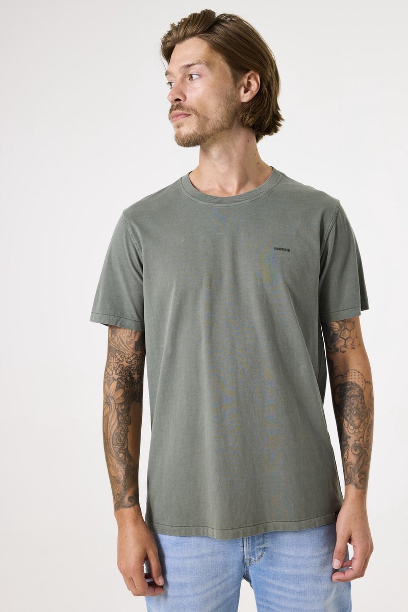 GARCIA Heren Effen T-shirt Groen Korte mouw