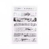 Siliconen stempels achtergrond strips – Tekst, planten & muziekbalk – Clear stamps – Transparante stempels – Bullet journal – 110 x 116 mm