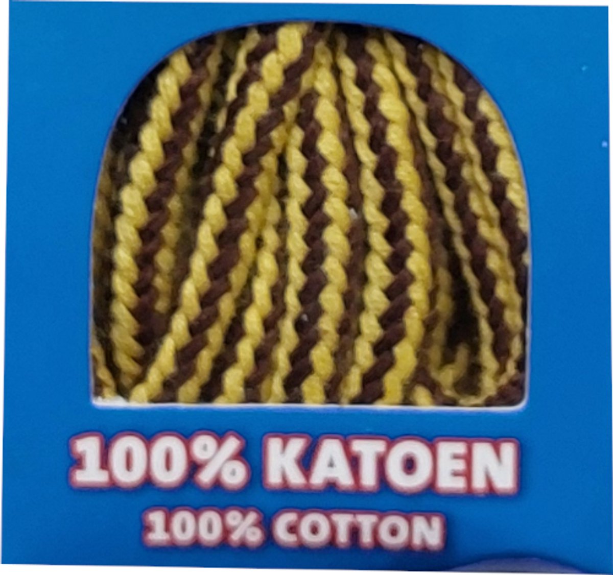 Marla Veter - Bruin/Geel - Meerkleurig - Rond - Koord Veters - Lengte 90 cm - Dikte 4 mm - Schoenveter