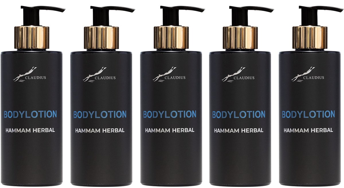 Bodylotion Hammam Herbal 300 ml - gouden pomp - 5 stuks