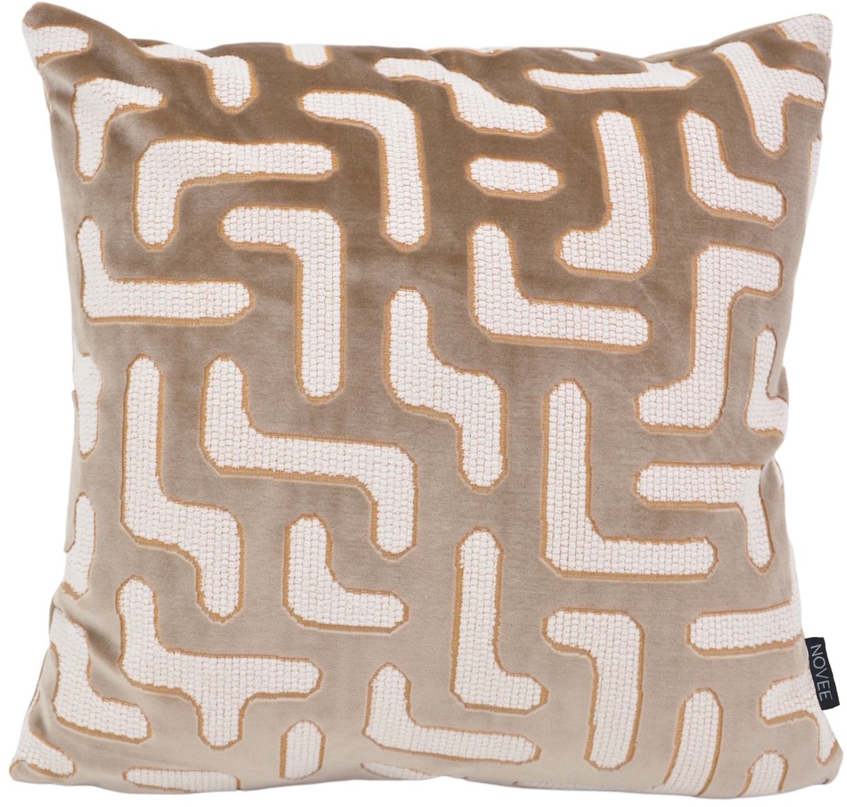 NOVÉE Elegance Beige Kussenhoes | 45 x 45 cm | Velvet/Polyester