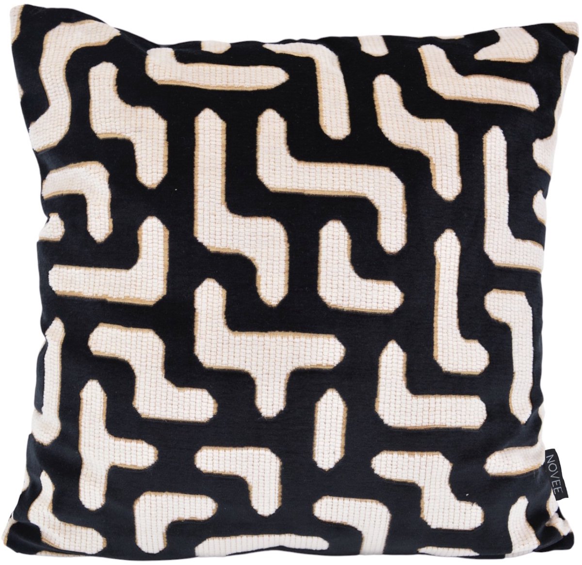 NOVÉE Elegance Zwart Kussenhoes | 45 x 45 cm | Velvet/Polyester