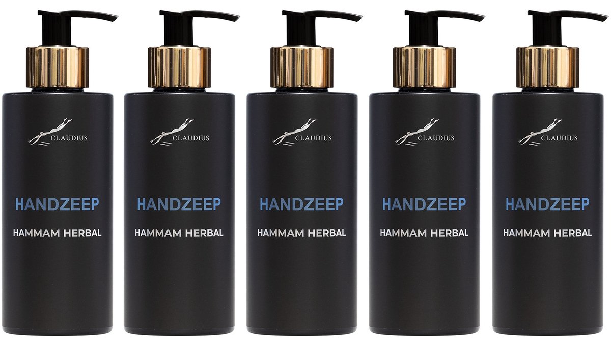 Handzeep Hammam Herbal 300 ml - gouden pomp - 5 stuks