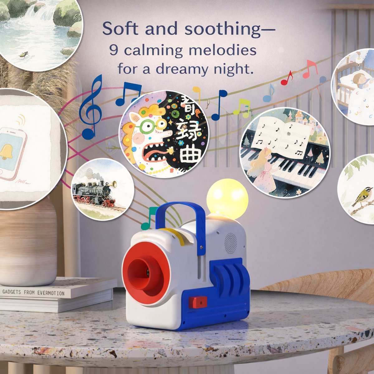 Storyteller Projector – 4‑in‑1 projector – Sterren projector – Nachtlampje – Kinderkamer – Kinder slaapliedjes & verhaaltjes – foto 4