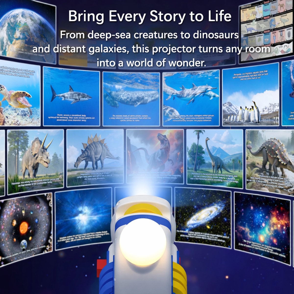 Storyteller Projector – 4‑in‑1 projector – Sterren projector – Nachtlampje – Kinderkamer – Kinder slaapliedjes & verhaaltjes – foto 7
