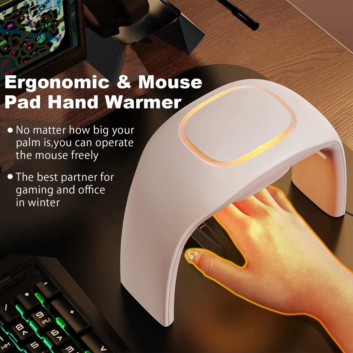 Opvouwbare Draagbare Verwarmde Muismat Handwarmer – Elektrische Bureau Verwarming Voor Thuis en Kantoor — cadeau in Cadeau-ideeën - foto 6