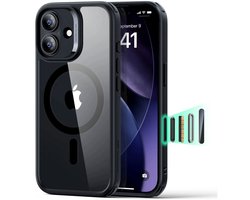 ESR Hoesje Geschikt voor iPhone 17 - Classic Hybrid HaloLock - Compatibel met MagSafe / Qi2 - Back Cover met Magneet - Camera Control - Transparant Zwart