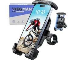 Wegman Telefoonhouder Fiets - Universeel - Supersnelle en Eenvoudige Bediening - Fiets, Scooter, Fatbike en Motor - GSM Houder Mobiel - Fiets Telefoonhouder - Smartphone Houder - Fietshouder - Phone Holder Bike - Fiets Accessoires