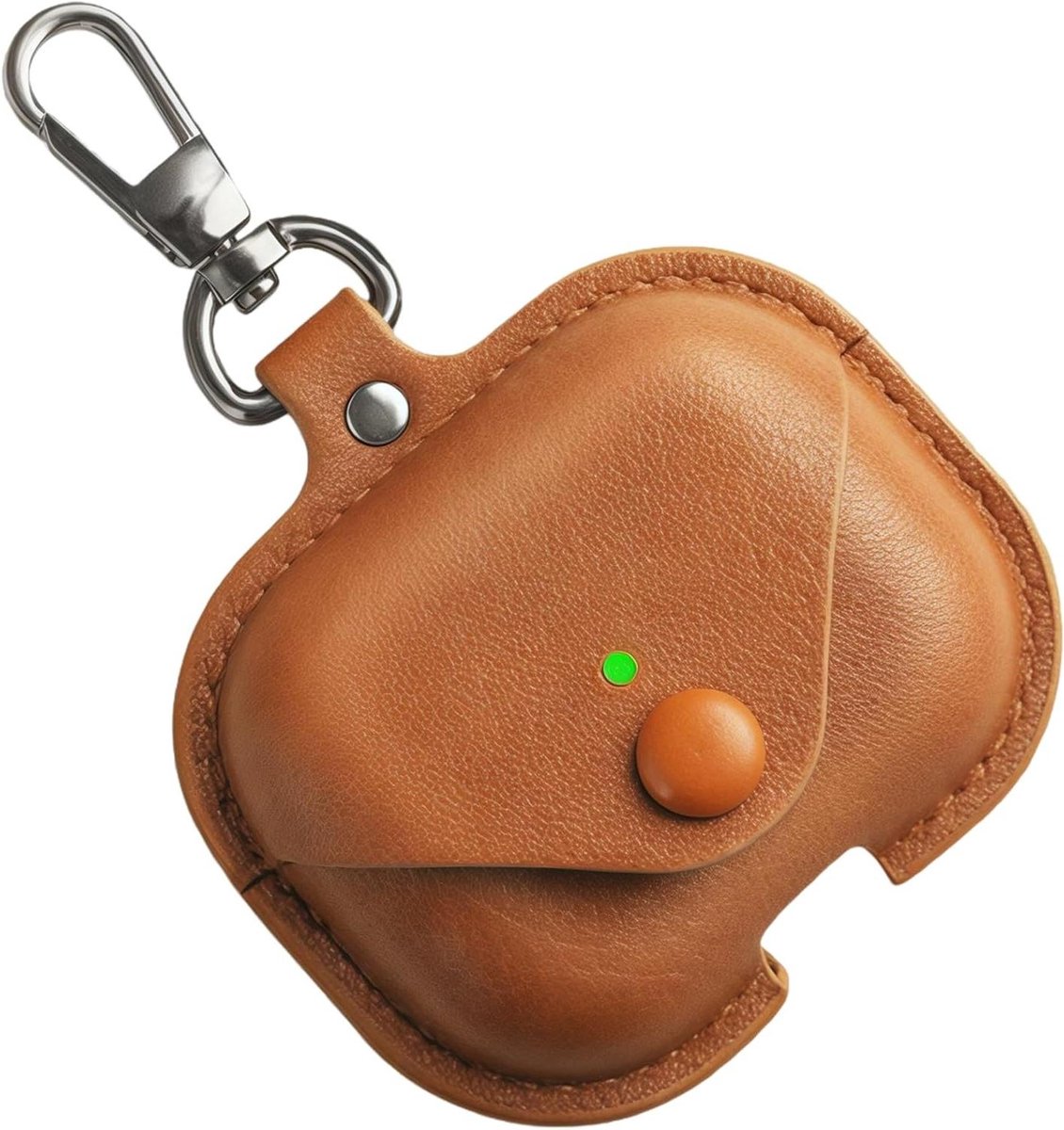 Lederen hoes voor hoofdtelefoon - Bruin, sleutelhanger, cleaner kit - Draadloos opladen - Bescherming & stijl